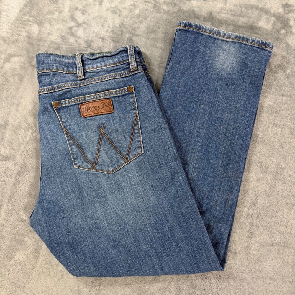 Wrangler Retro Slim Straight Jeans Men's 40x30 Blue Medium Wash